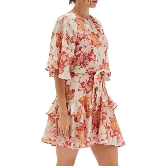 MINKPINK Azar Frill Mini Dress Floral Romantic Ruffle Cocktail Wedding guest - Picture 3 of 8
